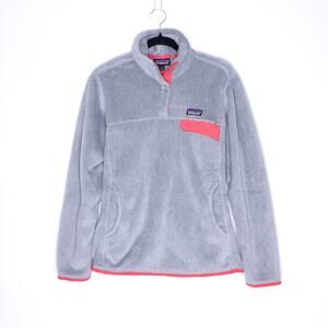 PATAGONIA Re-Tool Snap-T Pullover Tailored Grey Nickel X-Dye Pink Women's L